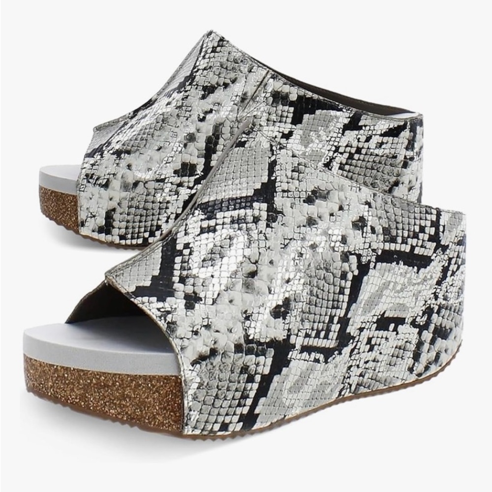 Volatile Chic Snakeskin Patterned Women's Mules N… - image 1